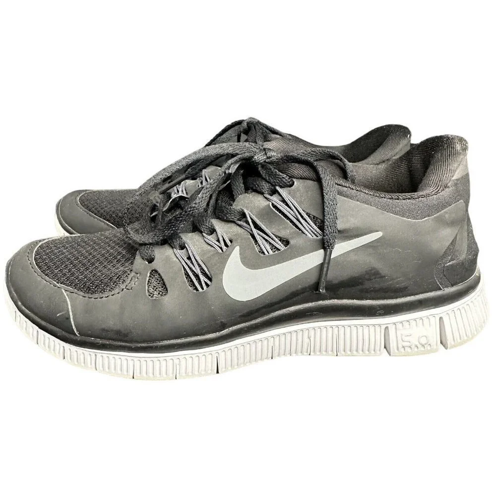 Nike Free Run 5.0 Running Shows Women 6.5 Black Grey White Sneakers - Picture 7 of 11